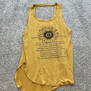 dieter laundry Sunflower Graphic Mustard Tank Top‎ size xs